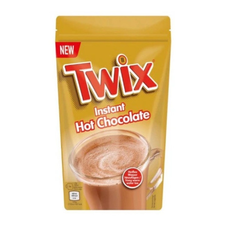 Bautura Twix pulbere 140g, gust intens de ciocolata si caramel, ambalaj practic
