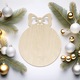 Decoratiune din lemn cu funda pentru decorare, set de artizanat, 80x100,8mm, culoare lemn natural