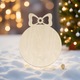Decoratiune din lemn cu funda pentru decorare, set de artizanat, 80x100,8mm, culoare lemn natural