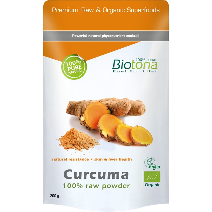 Куркума на прах Biotona, Био, 200г