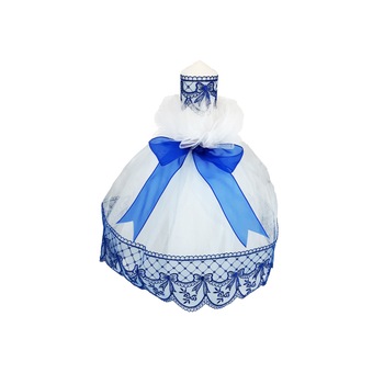 Lumanare botez cu dantela bleumarin Lumanare botez cu dantela bleumarin