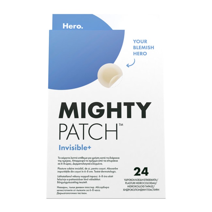 Plasturi pentru cosuri Hero Mighty Patch Invisible+, 24 buc, transparent