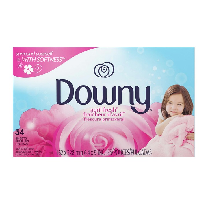 Servetele pentru uscator Downy, 34 bucati, miros delicat, ambalaj ecologic