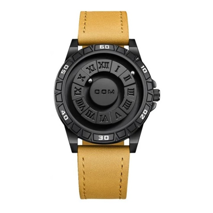 Férfi karóra DOM Kvarc Kreatív Mágneses Alkalmi Egyszerű Barna Bőr