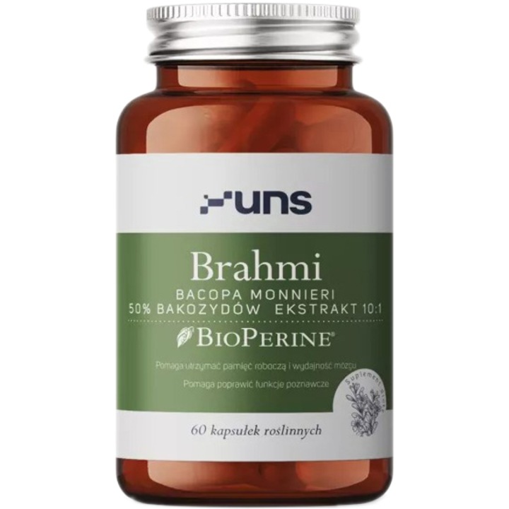 Supliment alimentar Brahmi (Bacopa Monnieri) + Bioperine, 60 capsule vegetale