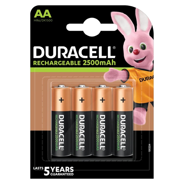 Set 4 baterii reincarcabile Duracell AA 2500mAh Ni-MH