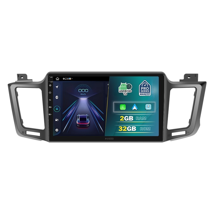 Navigatie Toyota RAV4 (2013-2019) dedicata, MaxTech® PRO SERIES, 2 GB Ram 32 GB Rom, Carplay & Android auto, Ecran 10” HD Touch, GPS, Wifi, Bluetooth, Radio, USB, EQ, DSP, Waze, Youtube