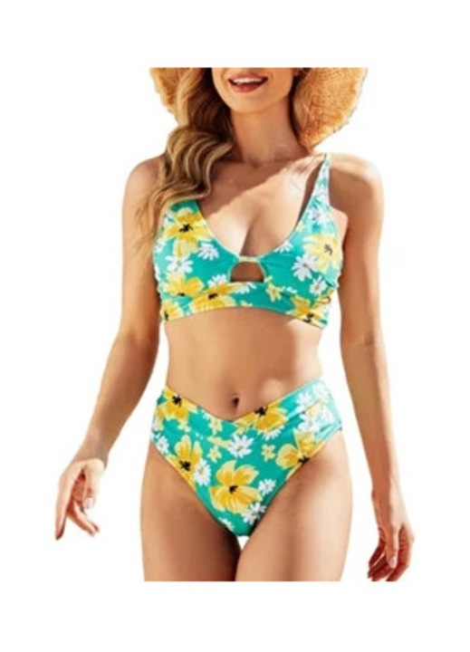 Costum de baie din două piese, multicolor