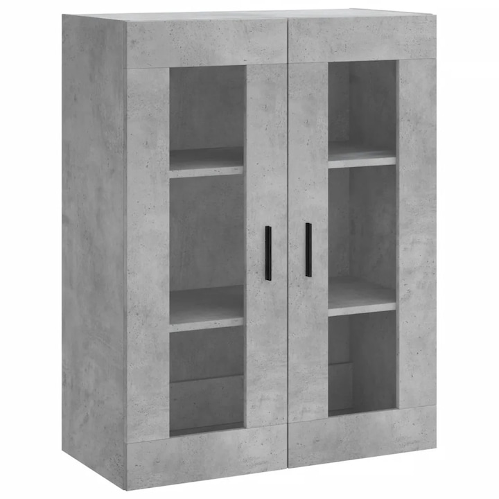 Dulap montaj perete, gri beton, lemn prelucrat, 69.5x34x90 cm
