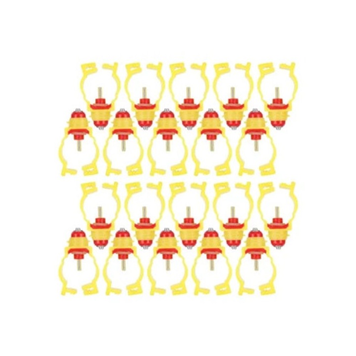 Set adapatoare automate pentru pasari, 20 bucati, cu supapa cu bila, pentru porci