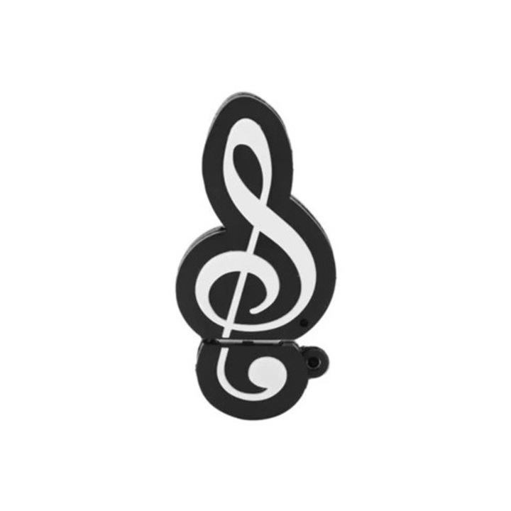 USB memória, zenei hangjegy forma, fekete, 8GB