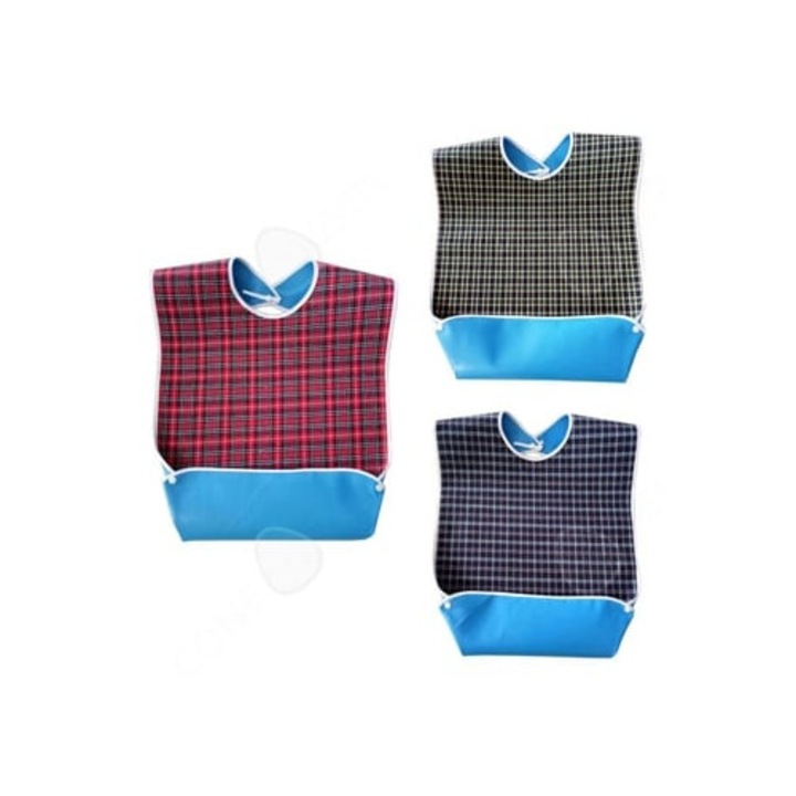 Baveti pentru adulti, set de 3, impermeabile, 78x44 cm, material compozit rezistent la pete