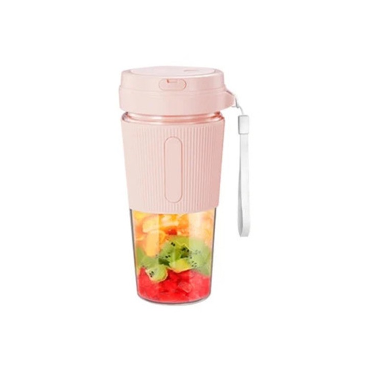 Blender portabil, 300ml, 2 lame, USB reincarcabil, multifunctional