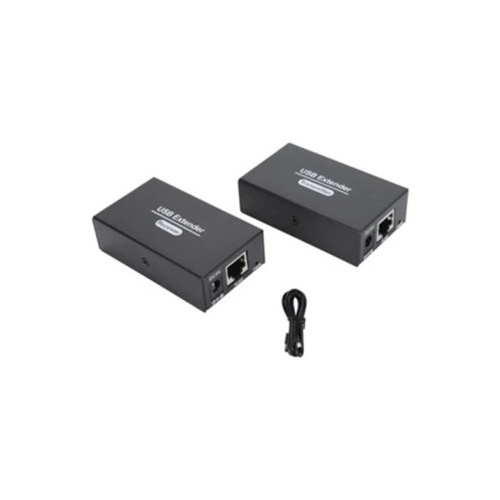 Extensor USB, 80m, Hub USB 2.0 cu 4 porturi