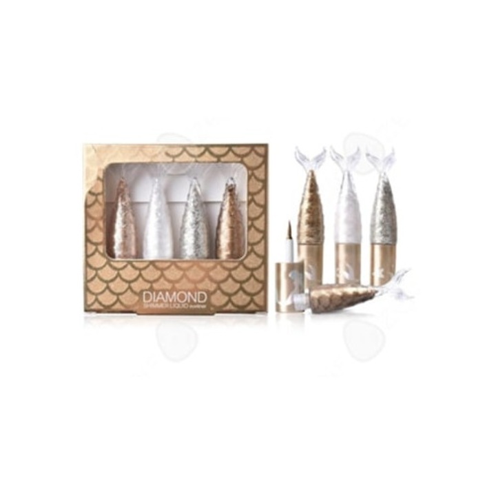 Tus de ochi lichid cu sclipici, 4 culori, set de 4, 10g, stralucire de sirena, metalic