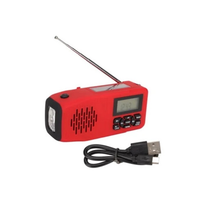 Radio solar AM/FM cu alerta meteo NOAA