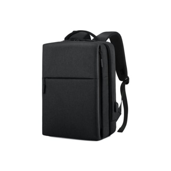 Laptop hátizsák, iskolai hátizsák férfiaknak, vízálló, fekete