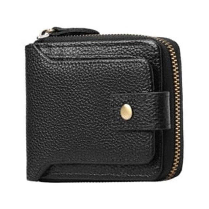 Portofel barbati Liptaptyn din piele cu blocare RFID, cu fermoar si fereastra, multicolor