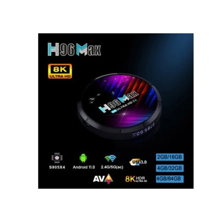 Mediaplayer Smart TV Box, 4K, H.265, set