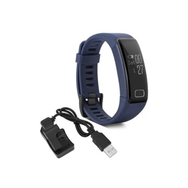 Fitness karkötő, pulzusmérő, aktivitáskövető, fekete
