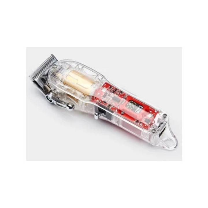 Aparat de tuns electric reincarcabil, cu capac transparent, pentru par si barba, USB