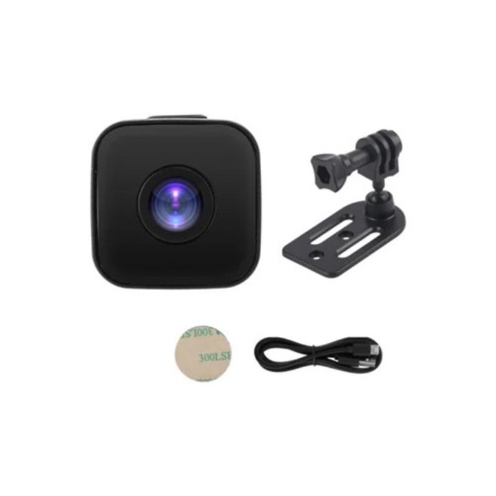 Camera de supraveghere portabila, impermeabila, cu viziune nocturna, Negru