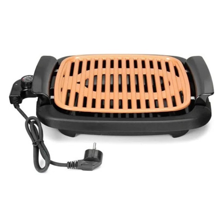 Gratar portabil cu rezistenta din cupru, 1250W, fara fum