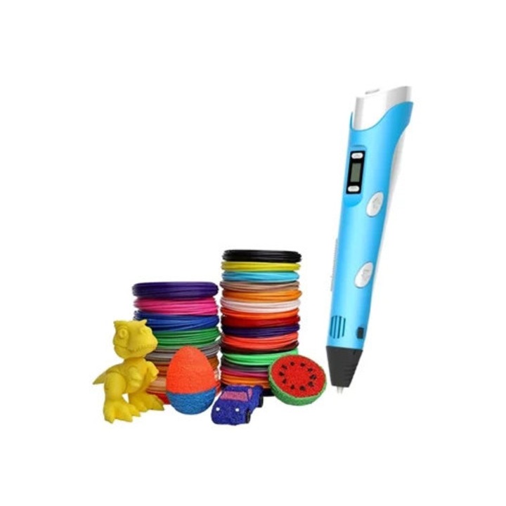 3D toll készlet, 50 méter filament, kék