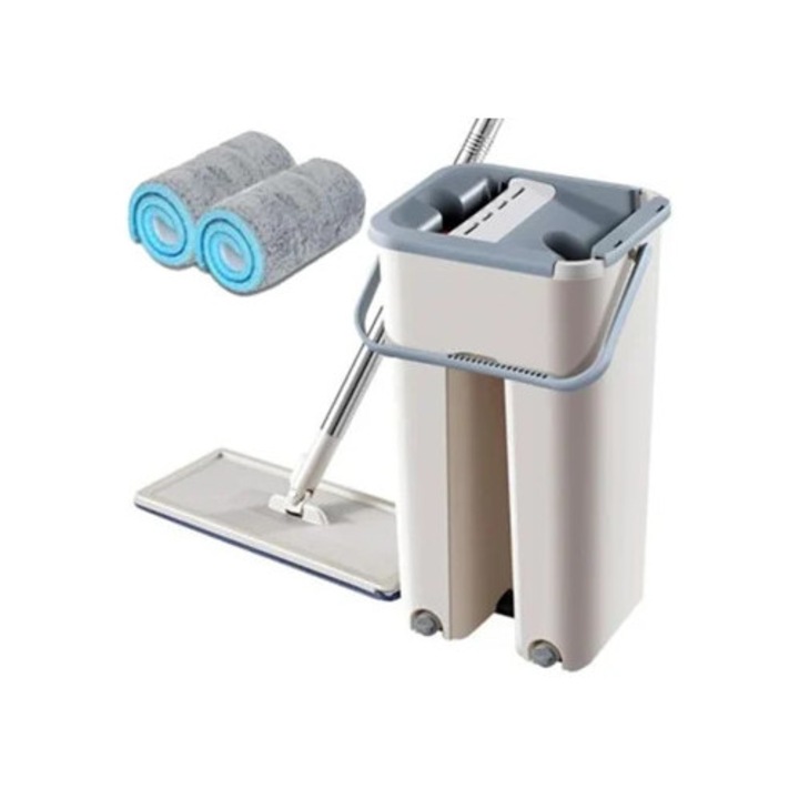 Mop din microfibra cu galeata cu auto-storcere pentru curatenie acasa