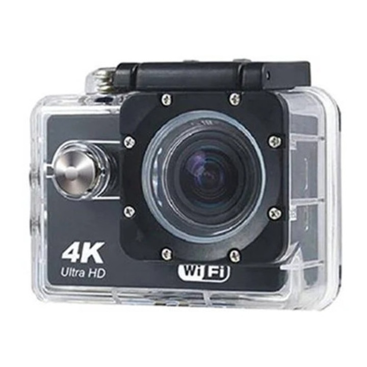 Екшън камера за спорт Action Cam 4K, 4K Ultra HD, Wi-Fi, черна