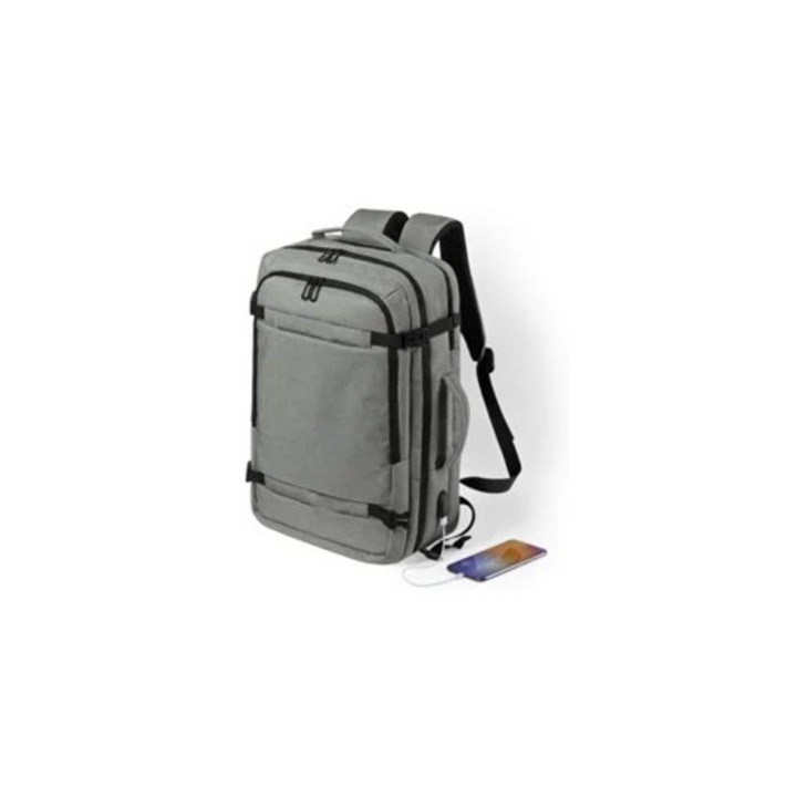 Dokumentum hátizsák lopásgátló zsebbel és USB-csatlakozással mobil eszközök töltéséhez, 30x45cm