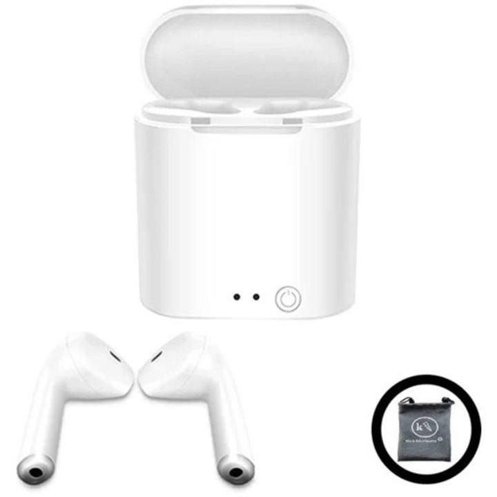 Casti Wireless I7-Mini, Bluetooth, In Ear, cu Microfon