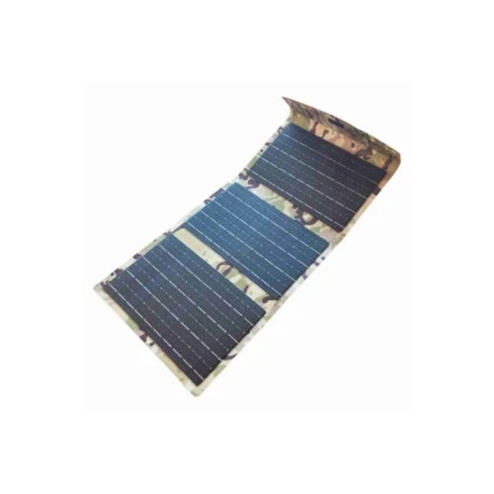 Panou solar pliabil 18W, 10000 MHz, 2 iesiri USB, 1 intrare Type-C, articole solare camping