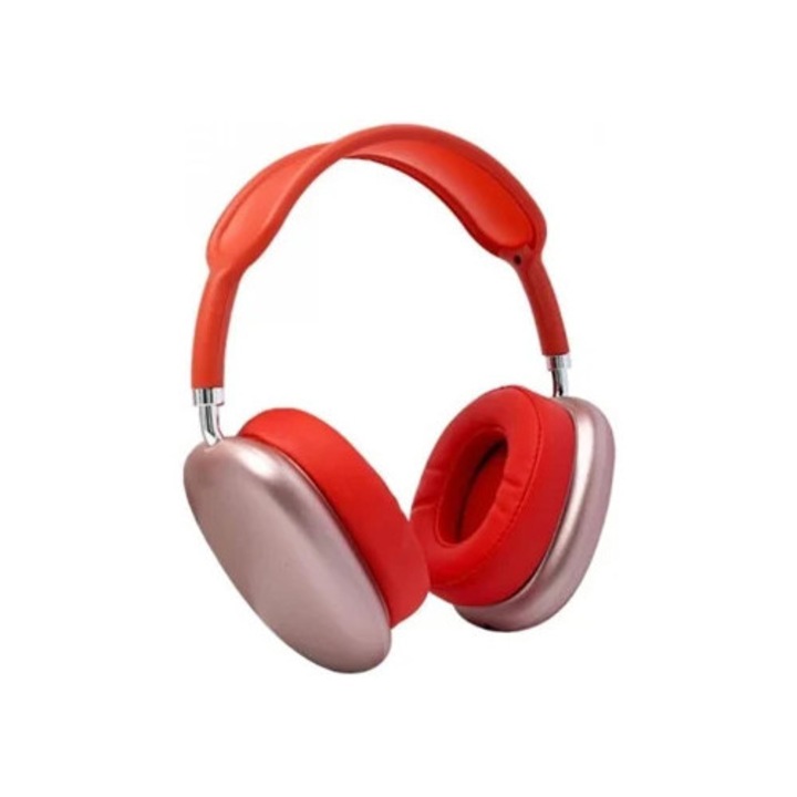 Vezeték nélküli fejhallgató AUP9PLUS, Over Ear, mikrofon, piros