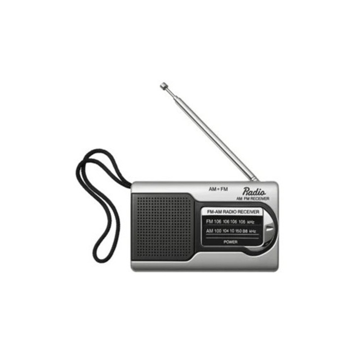 Преносимо AM/FM радио с вграден високоговорител и аудио изход, компактно, практично