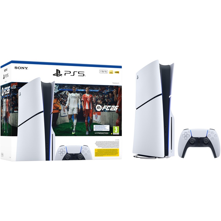 Consola PlayStation 5 (PS5) Slim, 1TB SSD, E-Chassis, EA Sports FC 26 Bundle