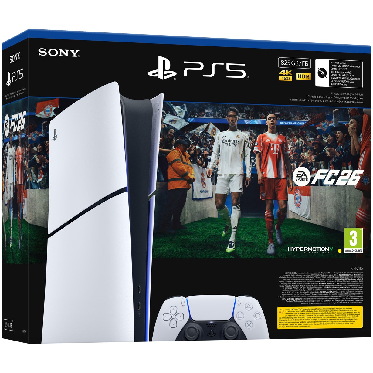 Consola PlayStation 5 Digital Edition (PS5) Slim, 825 GB SSD, E
