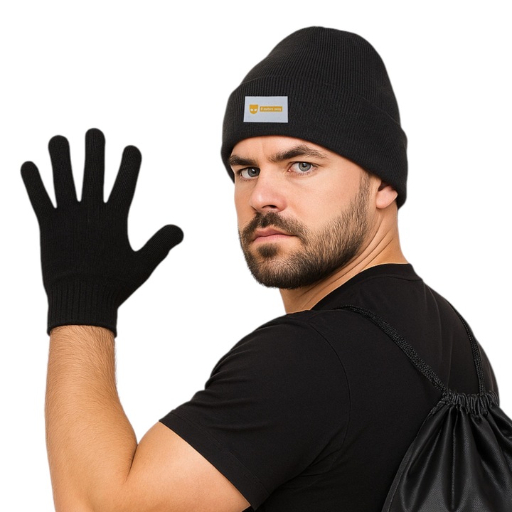 Set iarna barbati caciula si manusi negre Vadodara “0 meters away”