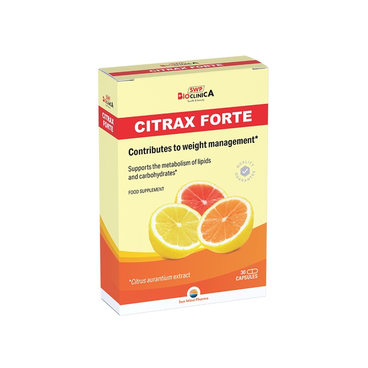 Citrax Forte, Supliment pentru Controlul Greutatii, Sun Wave Pharma, 30 capsule
