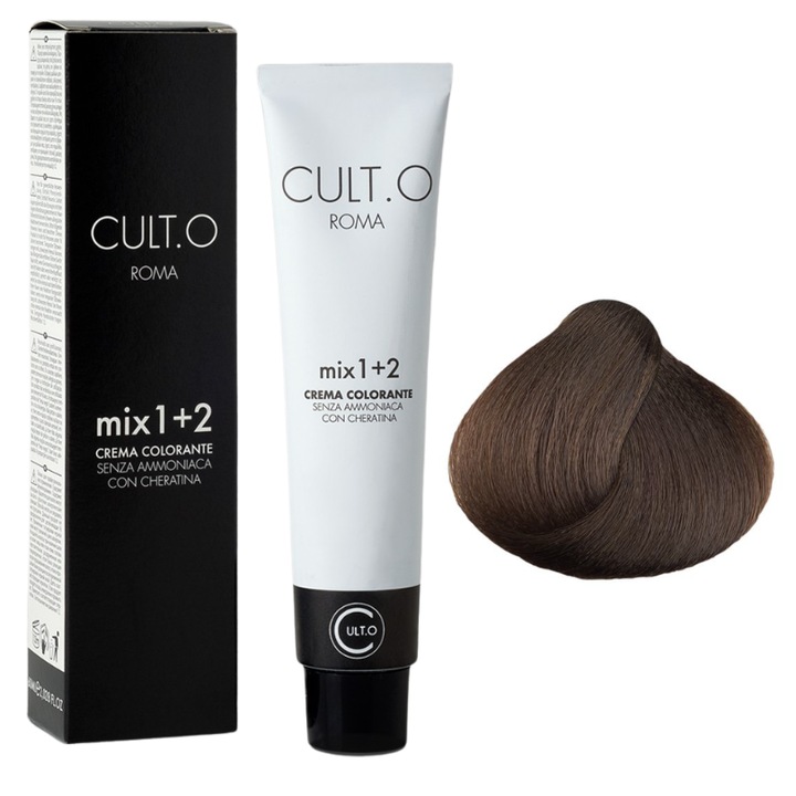 Professzionális tartós hajfesték - 5.032 árnyalat Közepes csokoládébarna (mediterrán) 60ml, mix 1+2, Cult.O, Faipa Professional Romania