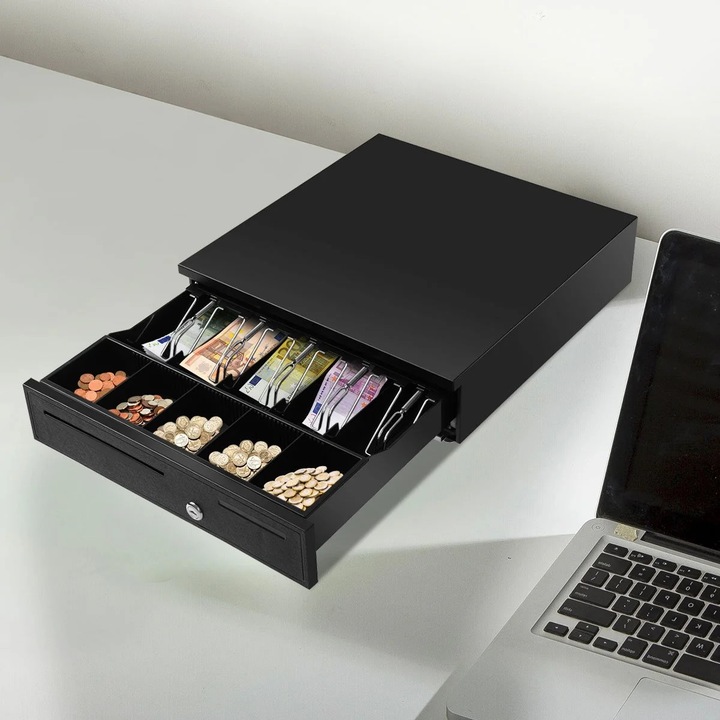 Sertar pentru numerar cu 5 compartimente monede si 4 compartimente bancnote