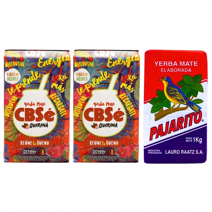 Set Ceai Yerba Mate 2xCBSe Energia 500g + Pajarito 1kg, multicolor