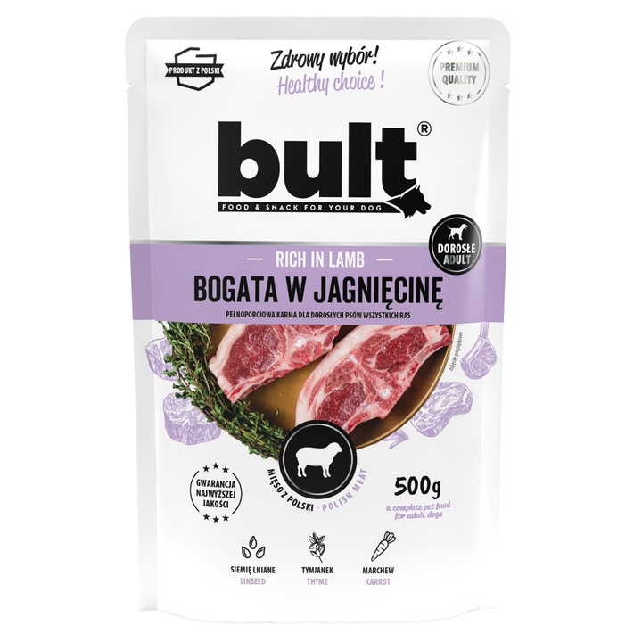 Hrana pentru caini Bult, miel, 10x500g