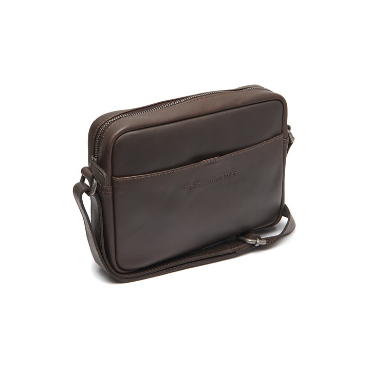Geanta mica de umar, piele naturala, The Chesterfield Brand, Westmere, Maro inchis, 23 x 6 x 16 cm