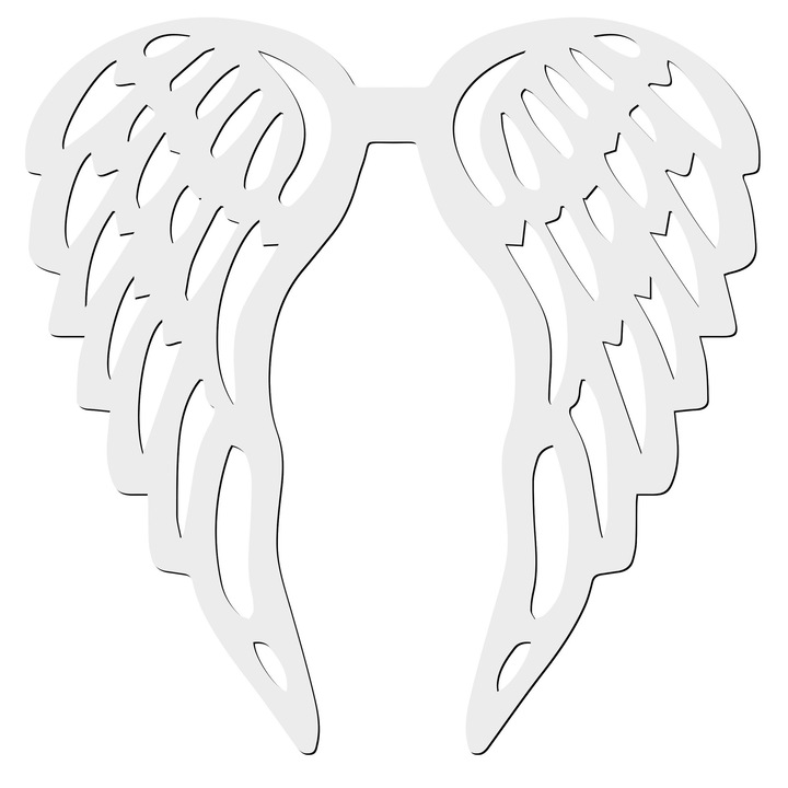 Set de Ozdobe din MDF Alb - Aripi de Inger, 100x120mm, 1 bucata