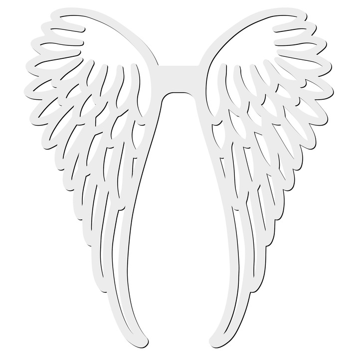 Set 10 aripi de inger din MDF, albe, 100x110mm