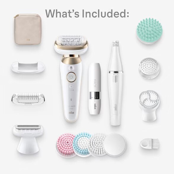 Epilator Braun Silk Epil 9 Flex SkinSpa 9 681 3D Set All in One Alb 
