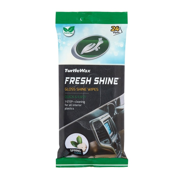 Turtle műszerfal tisztító kendő, 24 db-os készlet, fényes hatás, UV-védelem, egyenként csomagolva