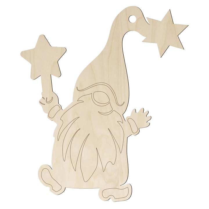 Glob de Craciun, SMX Design, scrat cu grawer, natural, 10cm, set 1 buc.