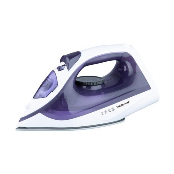 Fier de calcat cu abur Eurolamp 2200 W, cu placa antiaderenta si sistem anticalcar, debit de abur continuu (g / min): 8 ～ 20, capacitatea rezervorului de apa 210ml, culoarea alb-mov